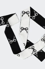 Bow Knit Skinny Scarf