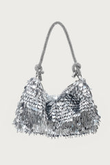 Knotted Rhinestone Stud & Sequin Bag