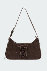 Lace Up Faux Leather Bag