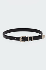 Basic Buckle Faux Leather Belt