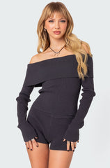 Miriam Fold Over Knit Top