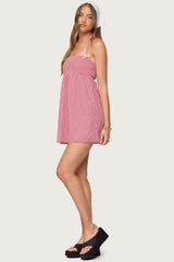 Rina Gingham Halter Mini Dress