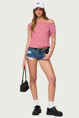 Aretha Striped Off Shoulder Top