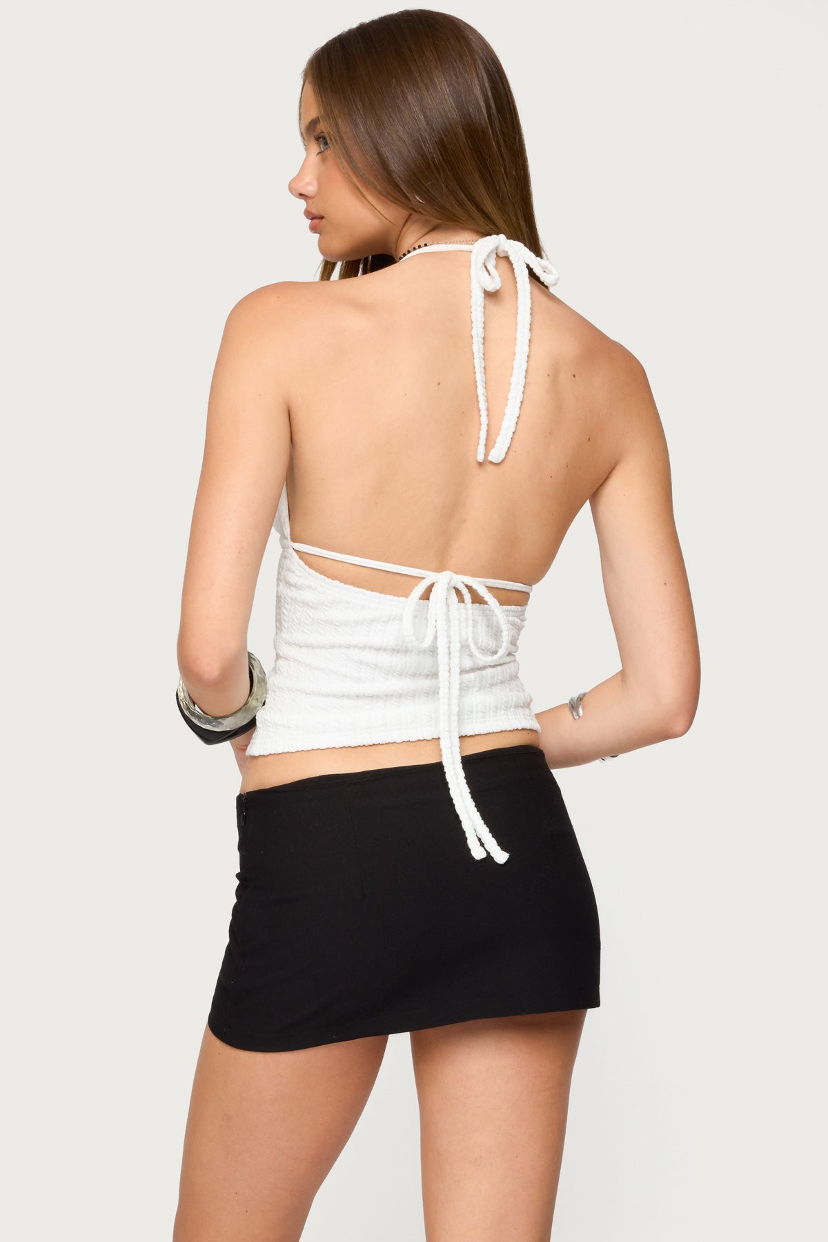 Powell Textured Cut Out Halter Top