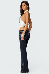 Twister Backless Knit Halter Top