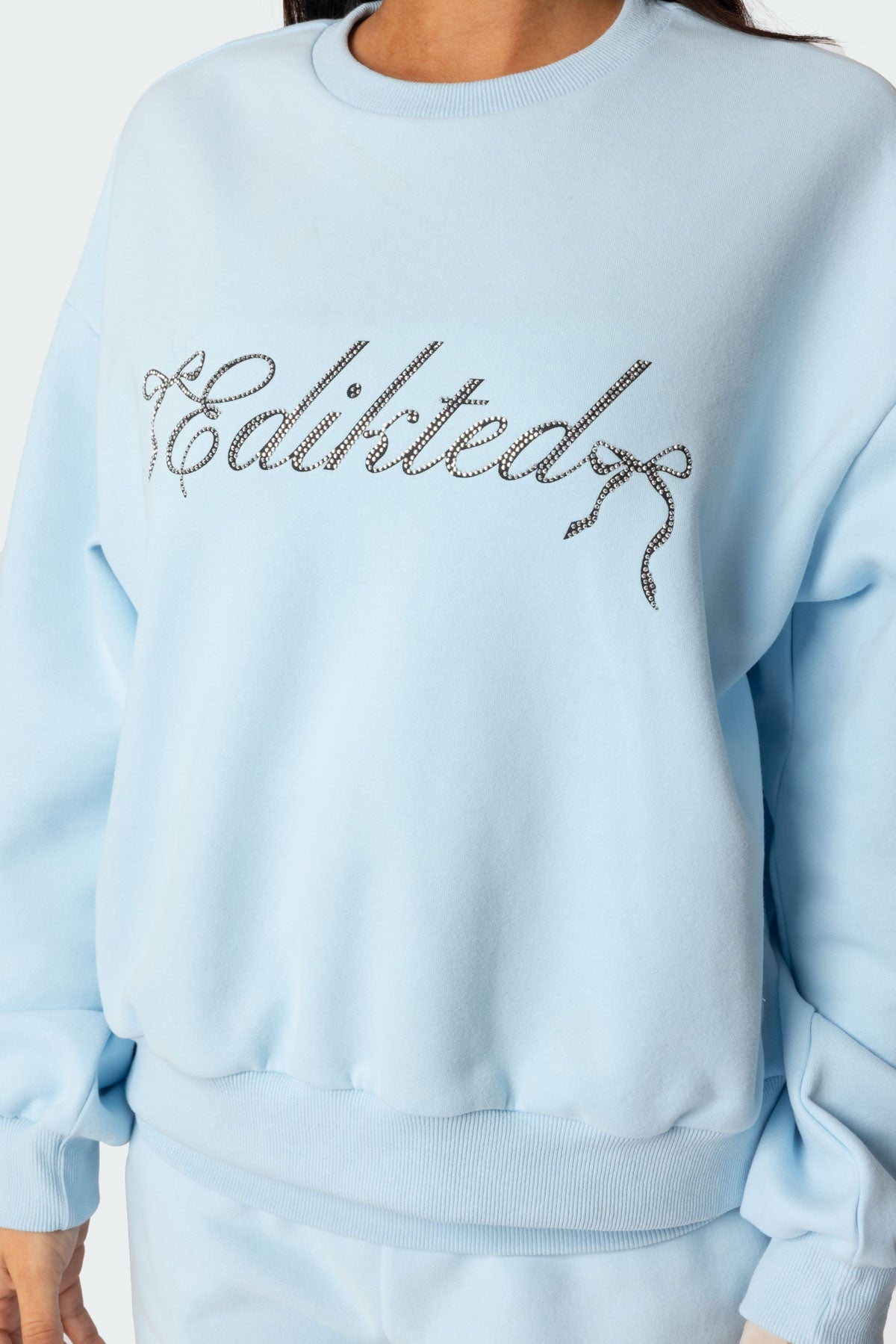 Super Edikted Rhinestone Oversized Sweatshirt