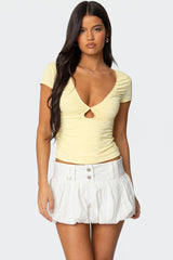 Burkley Keyhole Gathered Top