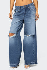 Xenia Distressed Low Rise Jeans