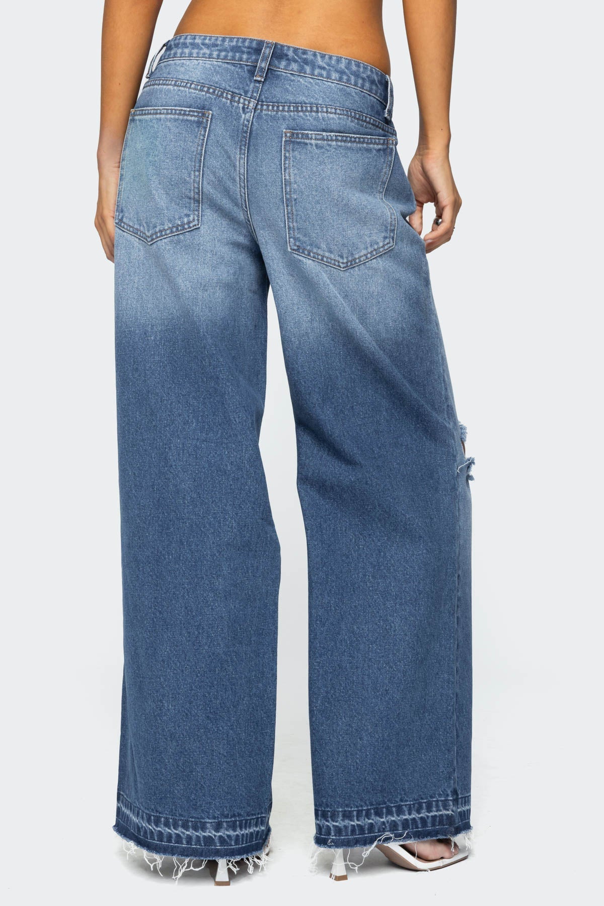 Xenia Distressed Low Rise Jeans