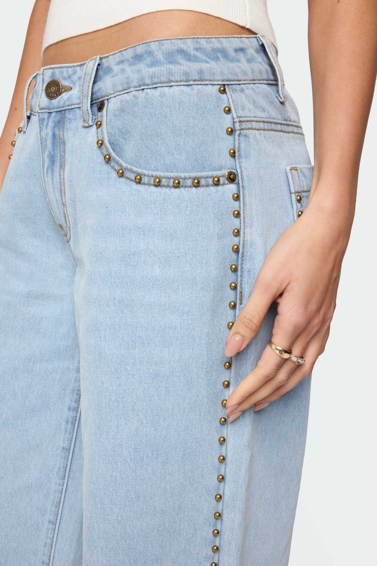 Stassie Studded Low Rise Jeans