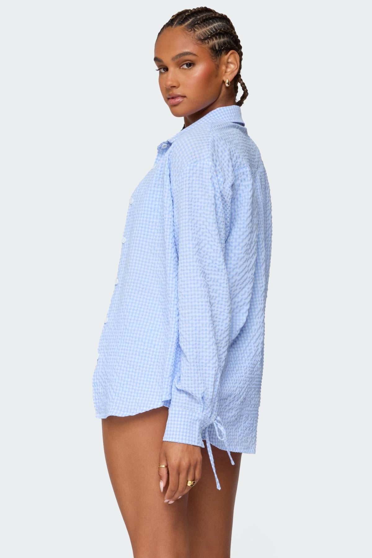 Lira Textured Gingham Button Up Shirt