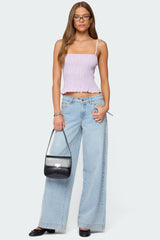 Leela Scrunch Striped Tank Top