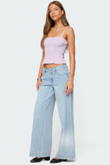 Leela Scrunch Striped Tank Top