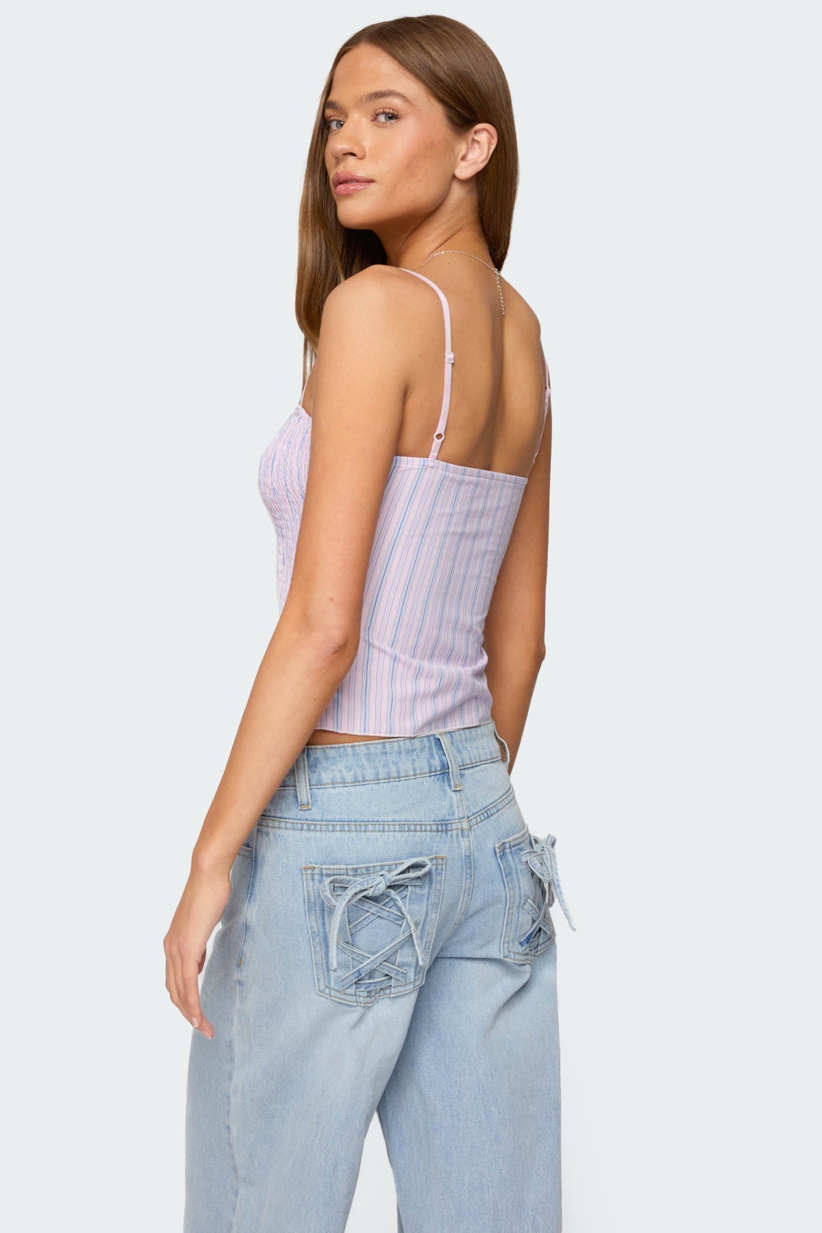 Leela Scrunch Striped Tank Top