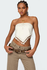 Stud & Tassel Handkerchief Top