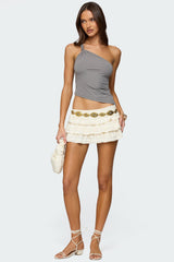 Knotted One Shoulder Asymmetric Top