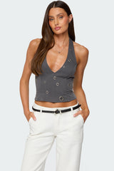 Sakura Grommet Halter Top