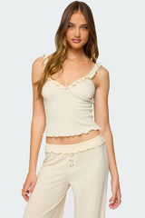 Posy Ruffle Pointelle Tank Top