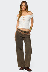 Layken Off Shoulder Textured Top