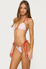 Leigh Polka Dot Triangle Bikini Top