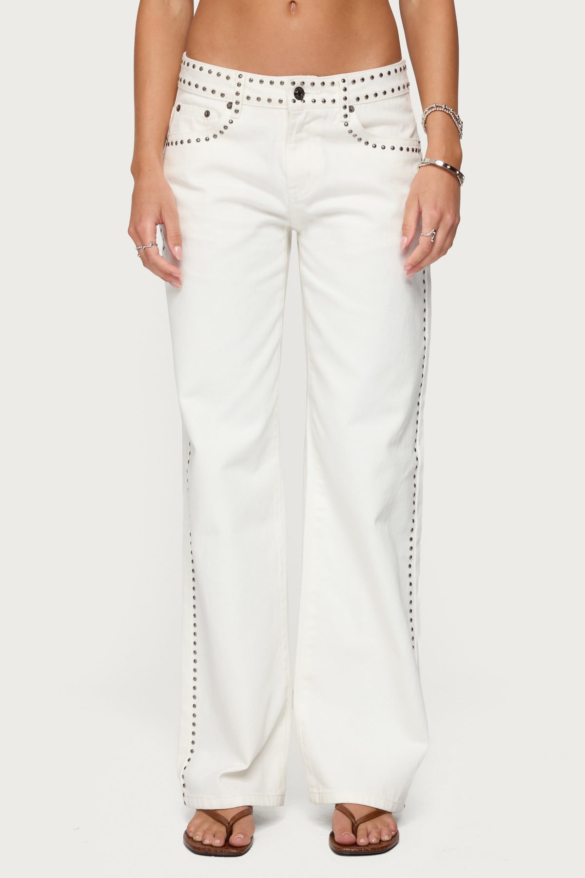 Quincy Studded Low Rise Jeans