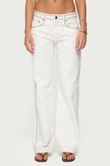 Quincy Studded Low Rise Jeans