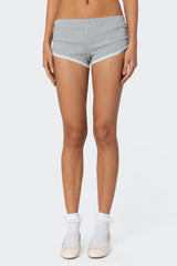 Kadence Ruched Lace Trim Shorts
