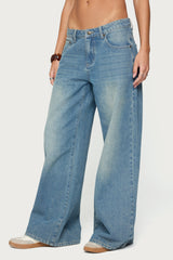 Graphic Vintage Washed Low Rise Jeans