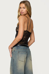 Nolyn Sheer Lace V Neck Bodysuit