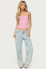 Petite Bow Pocket Relaxed Jeans