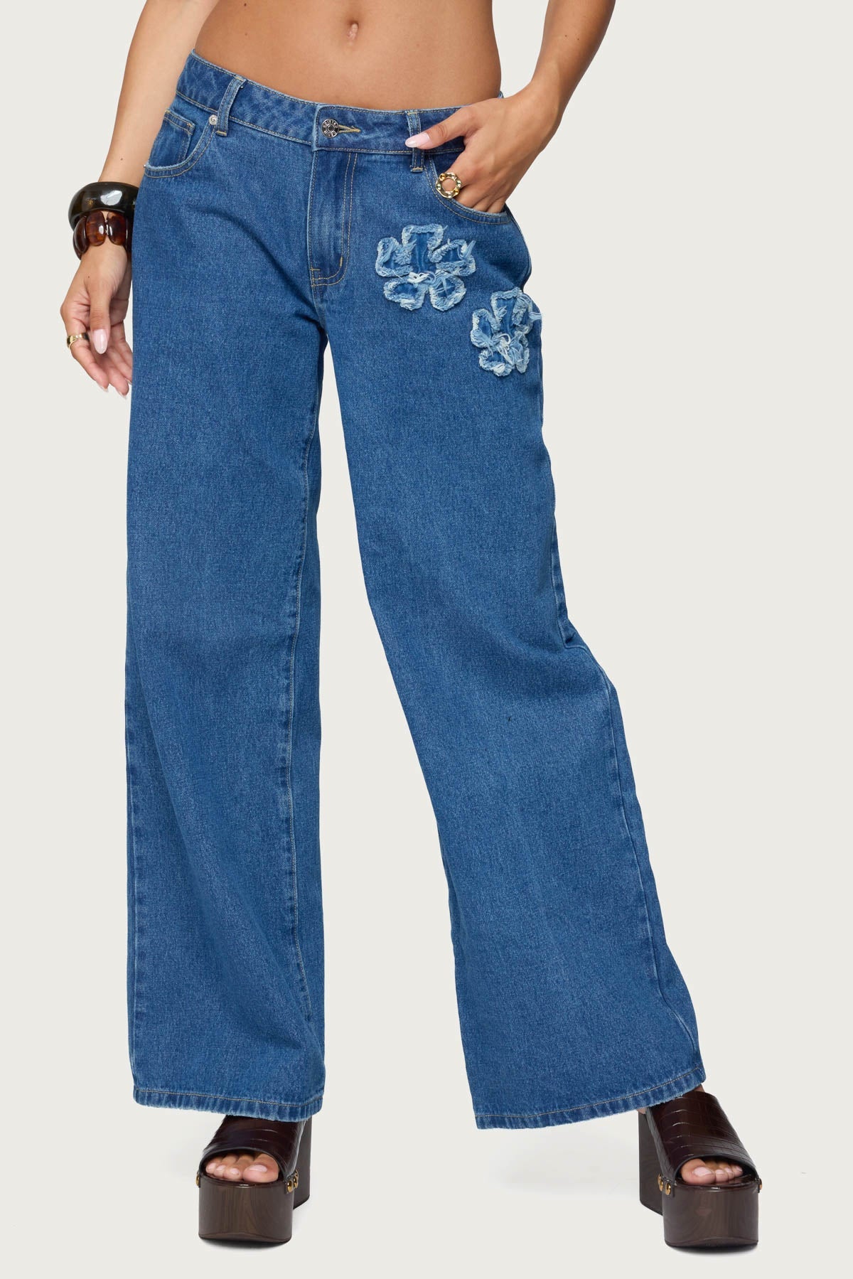 Flower Patch Low Rise Jeans