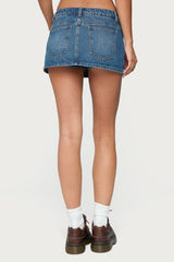 Ziggie Tie Front Denim Mini Skort