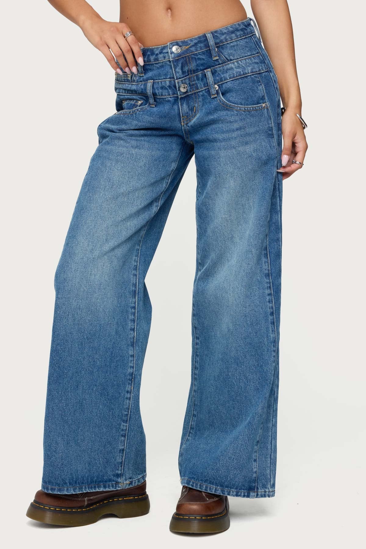 Abel Layered Look Low Rise Jeans