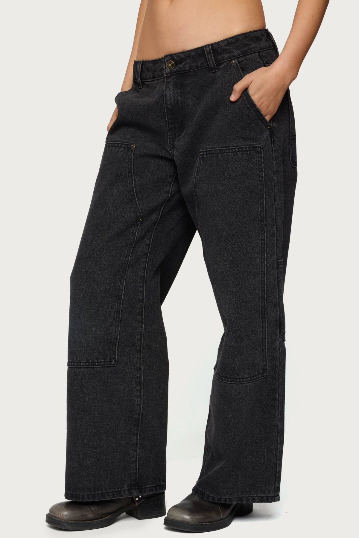 Petite Ayla Low Rise Carpenter Jeans