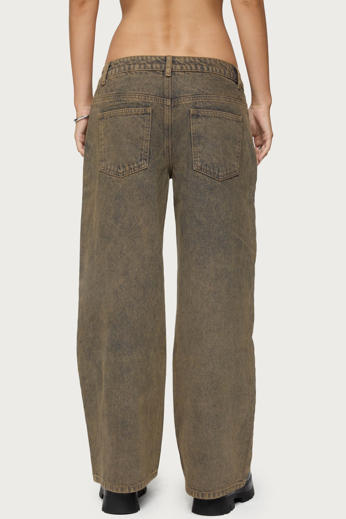 Petite Zahra Mud Wash Low Rise Jeans