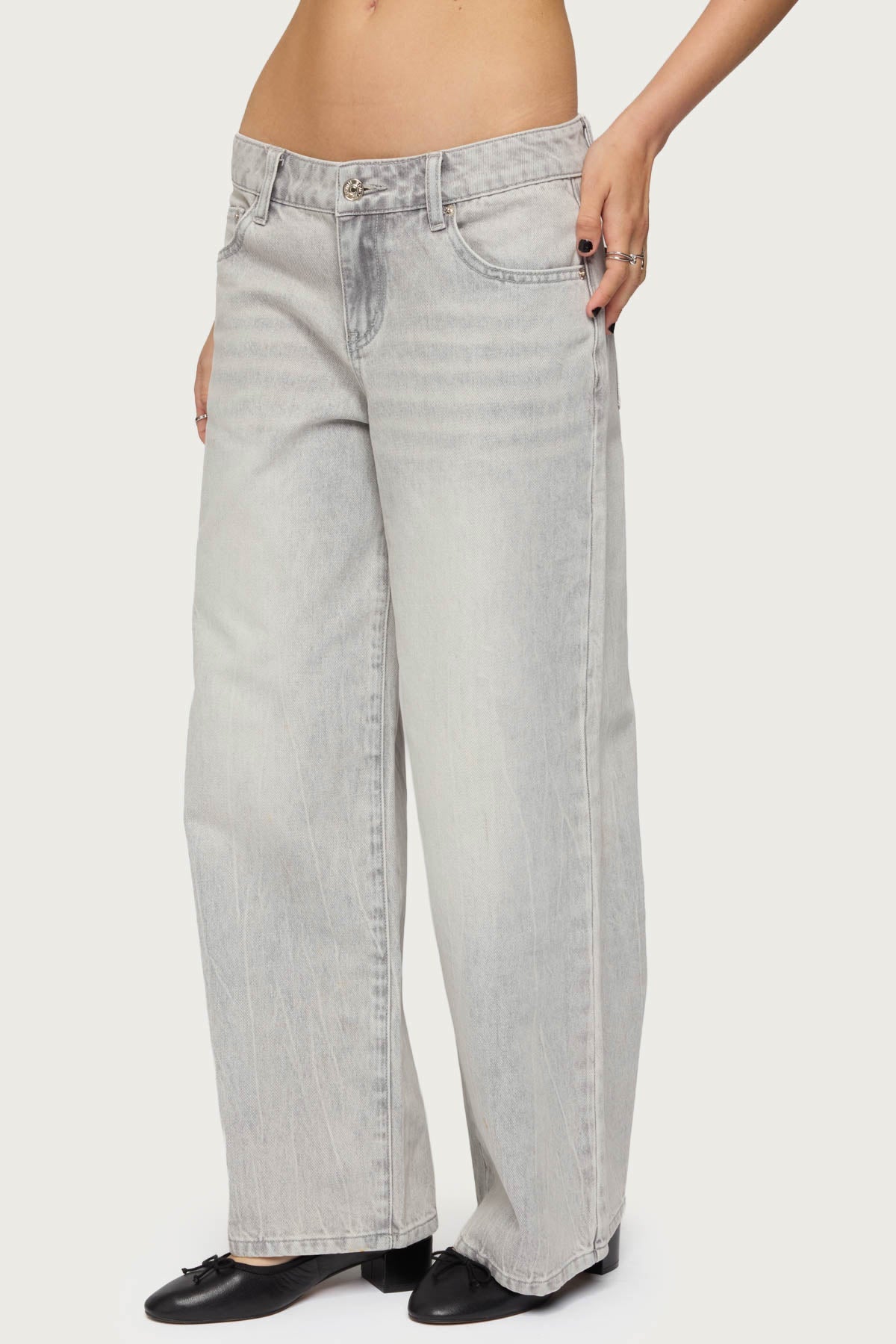 Petite Magda Low Rise Acid Wash Jeans