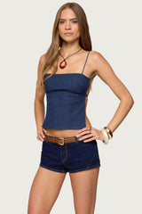 Conley Backless Denim Top