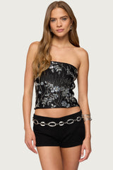 Zelda Bead & Sequin Strapless Top
