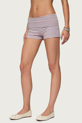 Kodi Striped Fold Over Shorts