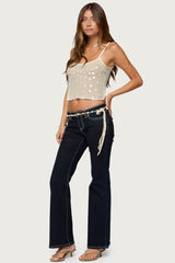 Onya Iridescent Sheer Knit Top