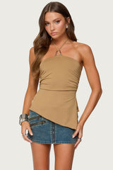 Malena Asymmetric Halter Top