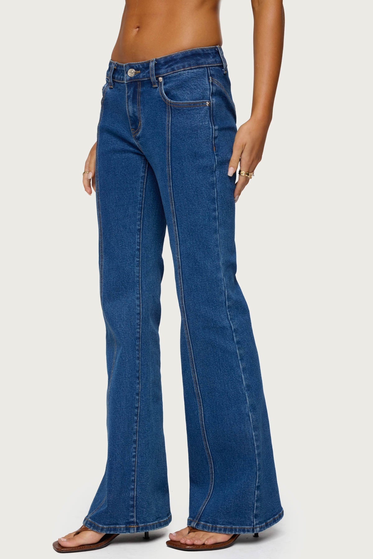 Starrie Panel Stitch Low Rise Jeans