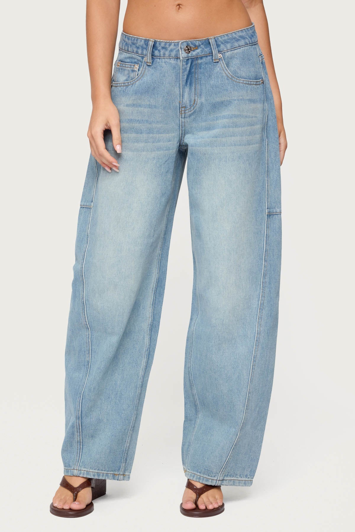 Korie Barrel Leg Low Rise Jeans