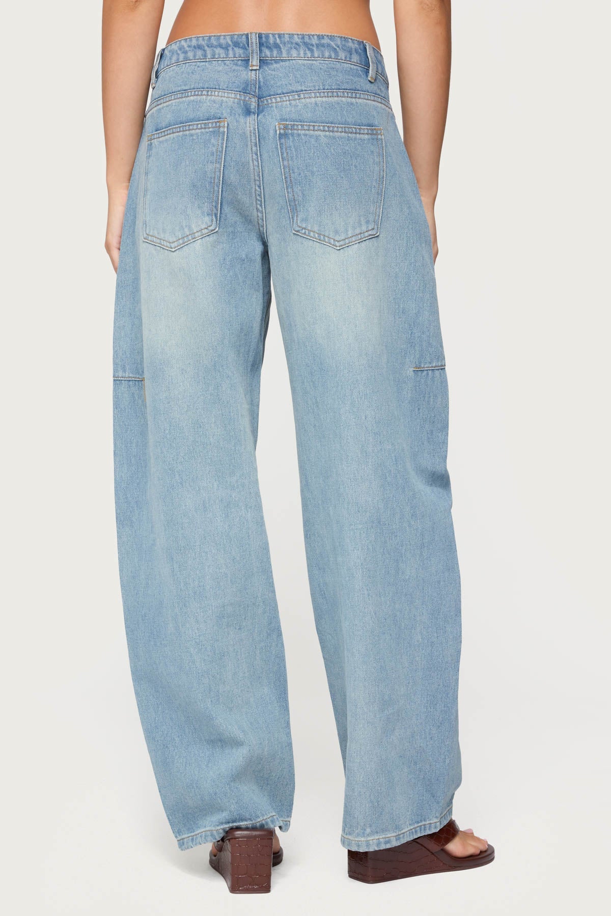Korie Barrel Leg Low Rise Jeans