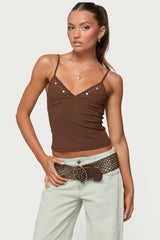 Holland Bead V Neck Tank Top