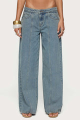 Stitch & Pleat Low Rise Jeans