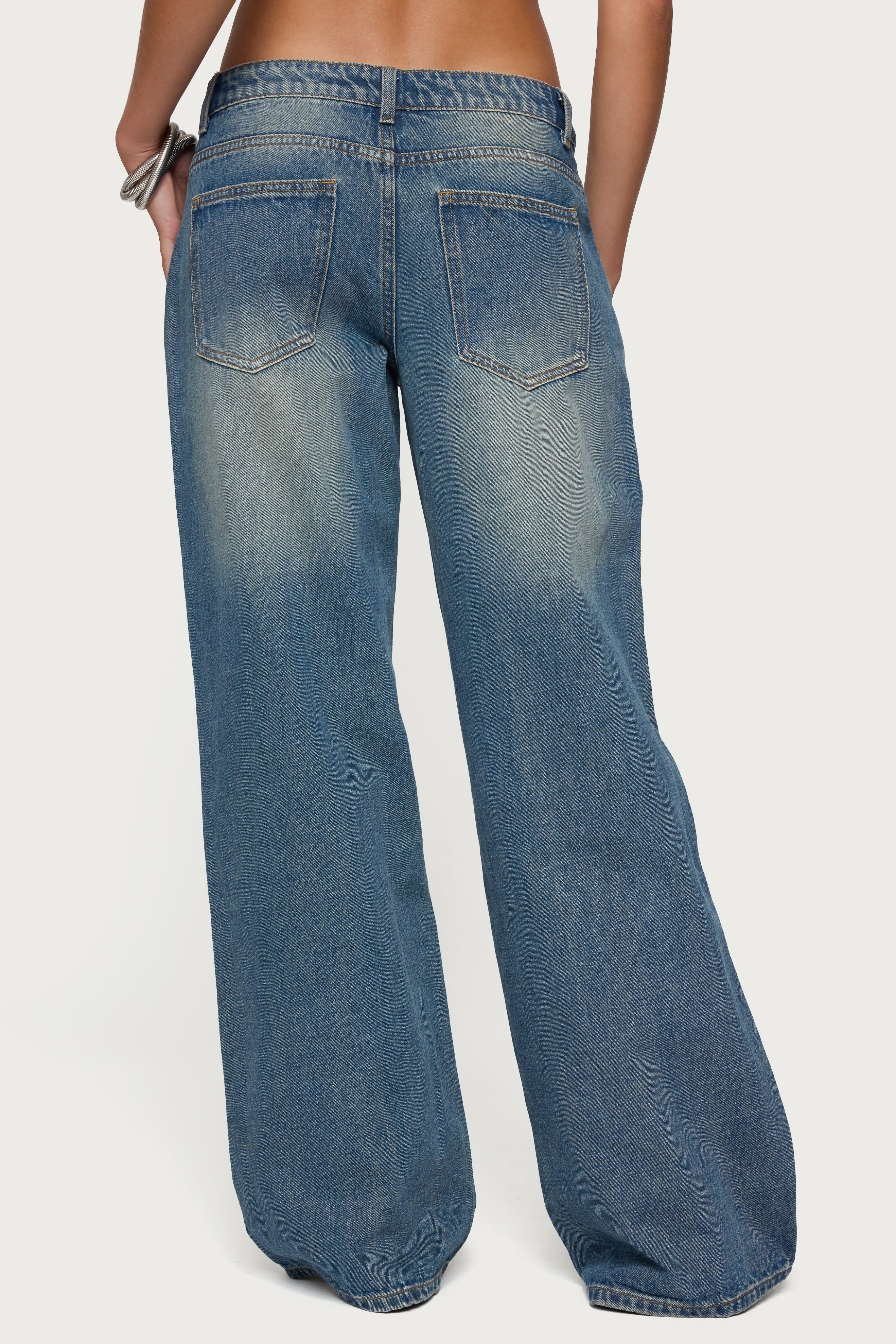 Ronny Curved Stitch Low Rise Jeans
