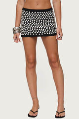 Ada Iridescent Button Knit Mini Skirt