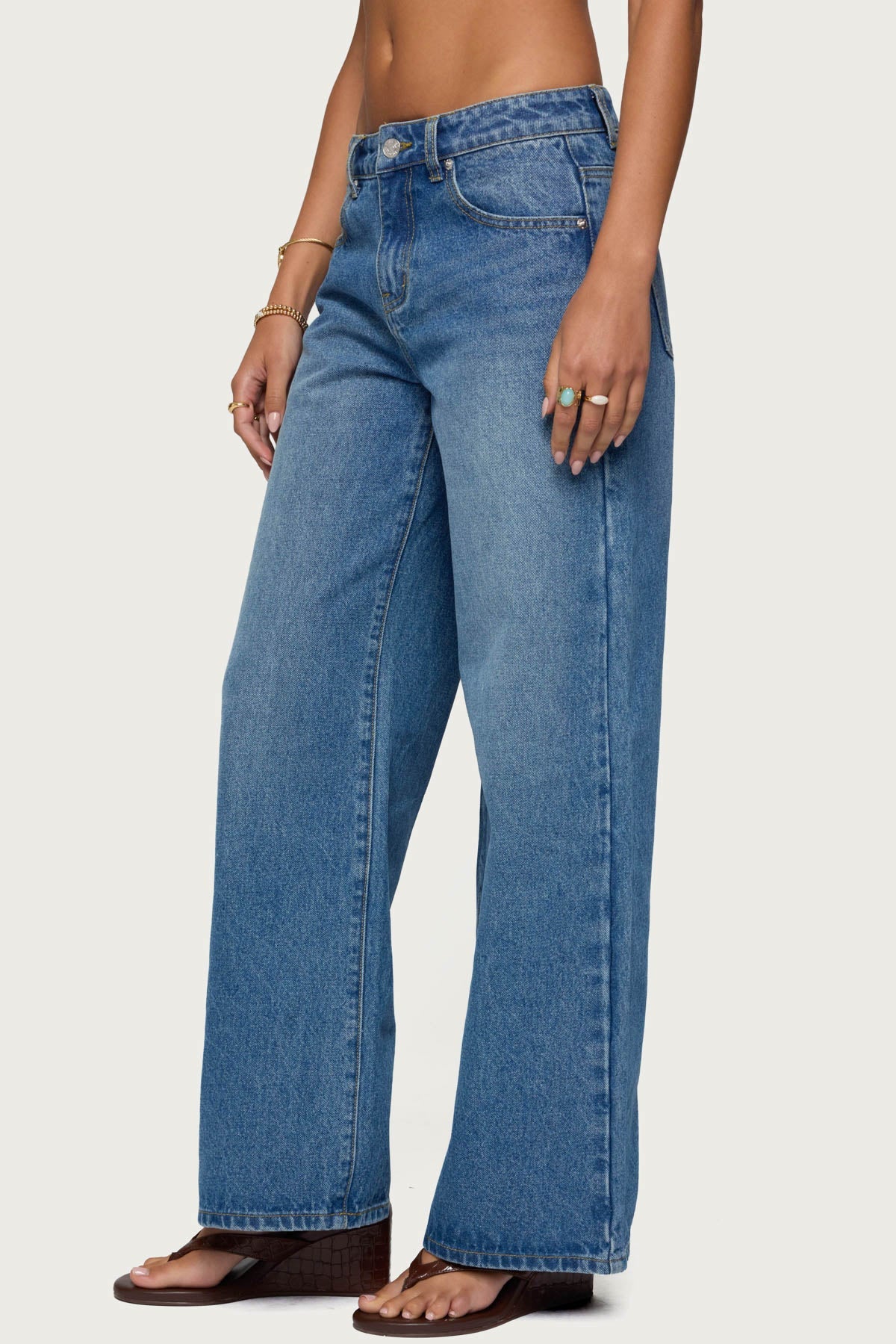Ery Wide Leg Mid Rise Jeans