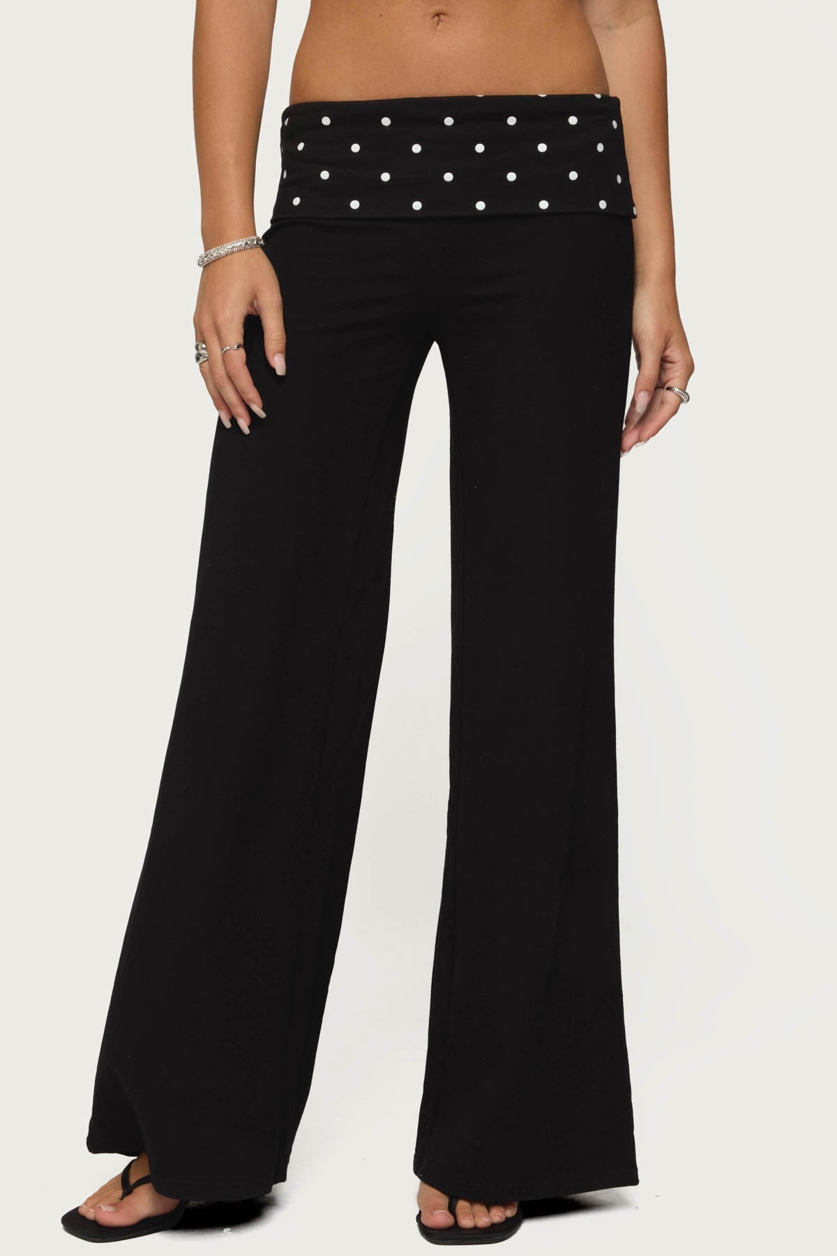 Reeva Polka Dot Fold Over Pants